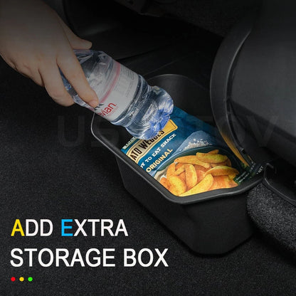 2025 2026 for Tesla Model Y Juniper Trash Can Rear Center Console Organizer Backseat Storage Box with Lid Floor Pads Accessories