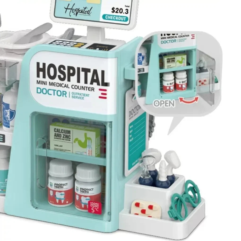 Kids Doctor Hospital Playset, Pretend Medical Station Toy, Doctor Tools, Nurse Play Gift Boys Girls Ages 3+