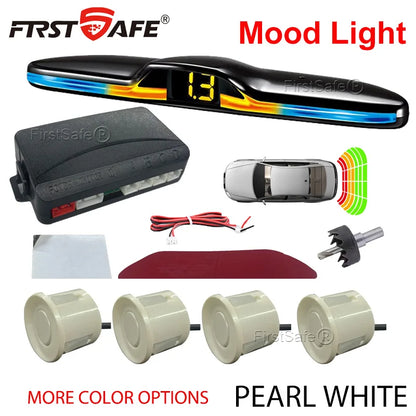 FirstSafe Factory New Mood Light LED Parking Sensor System Reversing Radars System Backlight Parktronic