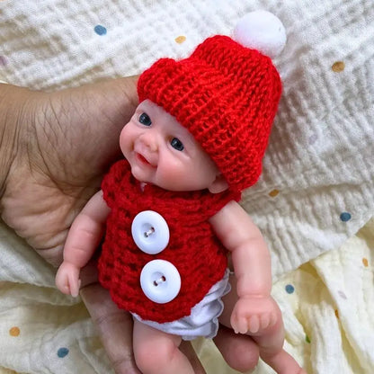 Many Options 6 Inch Chubby Vivienne Silicone Reborn Baby Doll 15CM Palm Mini Full Squishy Soft and elastic Solid Silicone Doll