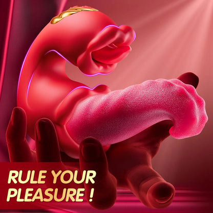 Sex Toys Realistic Tongue Vibrator for Women Adult Toy with 10 Licking Clitoral 10 Swing Vibration Modes Rose Toy Dildo Vibrador