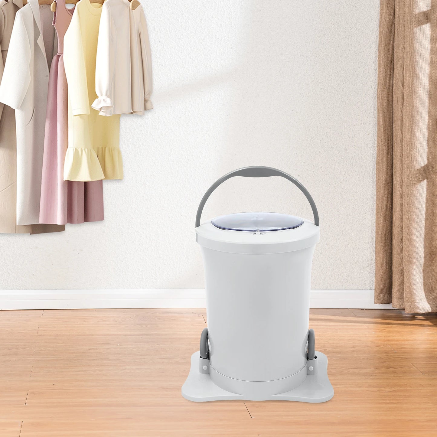 Modern Manual Laundry Dehydrator No Power Required Easy Operation Sturdy Durable Design Large Loading Capacity Efficient Water Removal For Thick Garments Beddings And Daily Clothes Compact Portable Spin Dryer