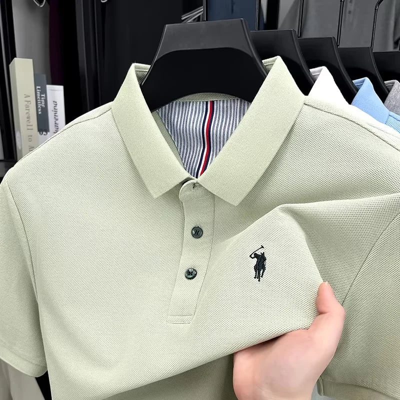 High end brand 100% cotton short sleeve polo shirt men luxur pony embroidery comfort breathable fashion T-shirt summer new top