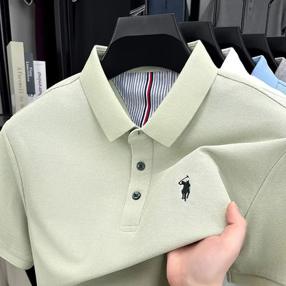 High end brand 100% cotton short sleeve polo shirt men luxur pony embroidery comfort breathable fashion T-shirt summer new top