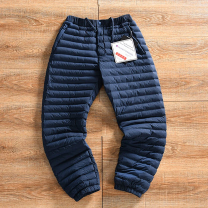 Thickened Winter Cotton Pants for Men Outdoor Sports Warmth Resistant to Cold Long Pants Nylon Fiber Standard Fit Pure Color