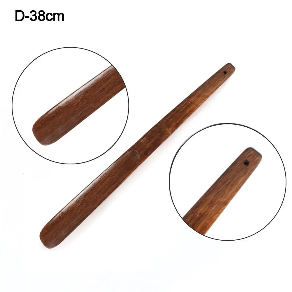 Wooden Shoe Horn Easy On Off Long Handle Hanging Loop Without Bending Over Shoe Horn For Seniors Pregnant Women