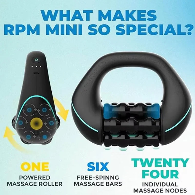 Wireless Rechargeable Rolling Knock Massager for Full Body Deep Tissue Muscle Relief 3 Speed Rotation Powerful Pain Relief