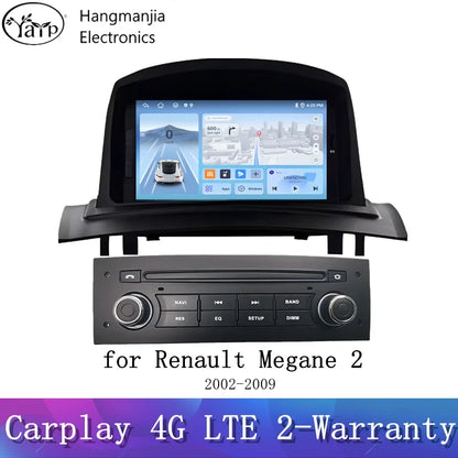 hangmanjia Android13 Car Radio for Renault Megane 2 2002 - 2009 Multimedia Video Player GPS Wireless Carplay Auto DSP Stereo DVD