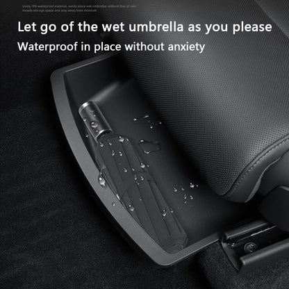 Under Seat Storage Box For Tesla Model YL 2025-2026 TPE Front Under Seat Organizer Trash Can Car Interior Accessories