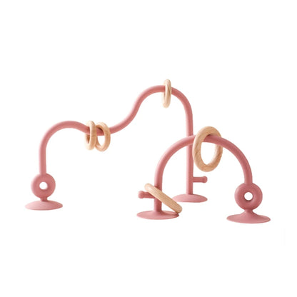 Silicone Educational Toys Infant Montessori Toy Teething Track Maze Baby Toy Wooden Roller Coaster Bead Baby Accessory Teether