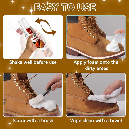Foam Cleaner Suede And Cowhide Shoe Care Kit Residue-Free Formula For Snow Boots Knit Shoes Canvas Sneakers Sports Shoe Cleaner