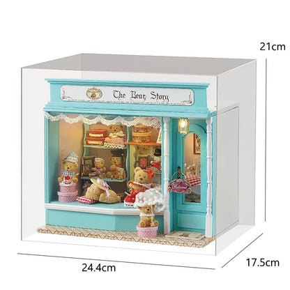 Wooden Dollhouse Kit Handmade Building Model Flower Garden 3D Puzzle Assembly Toy Miniature Doll House With Furniture Lighting