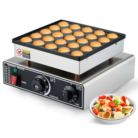 Commercial Mini Dutch Pancake Maker 25PCS Non-stick Dorayaki Grill Stainless Steel Muffin Waffle Maker Electric Hotcakes Machin