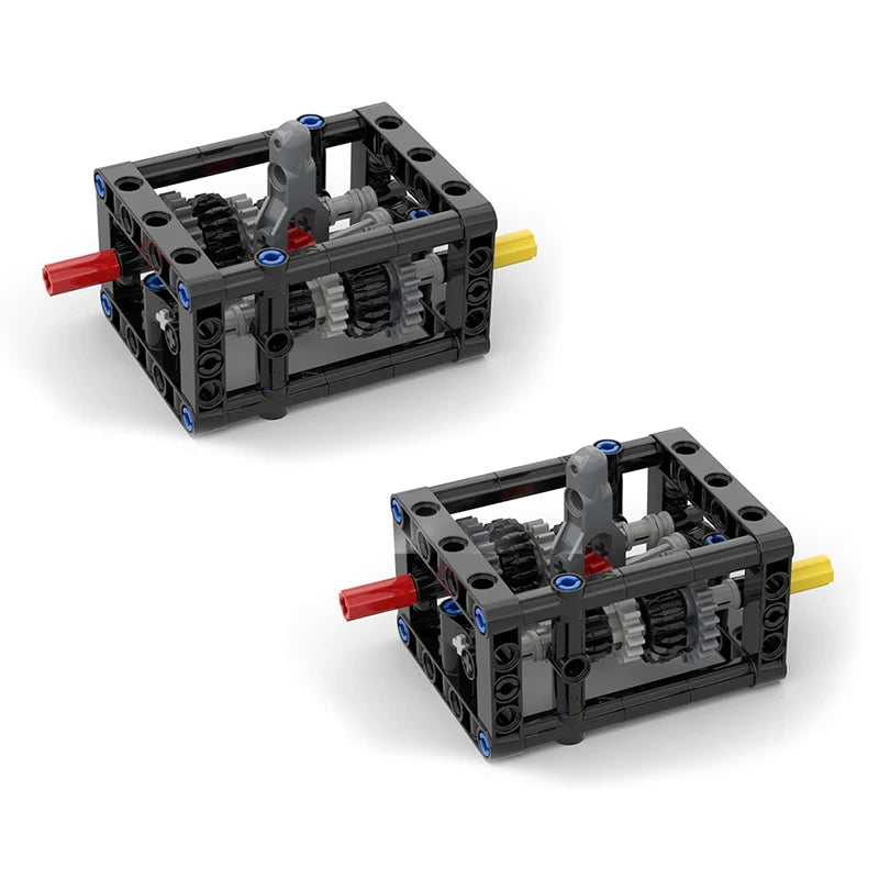 5-speed Gearbox Building Blocks MOC Manual Gearboxes Modified Kit Small Particle Technical Bricks Differential Gears DIY Toys