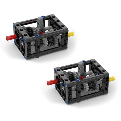 5-speed Gearbox Building Blocks MOC Manual Gearboxes Modified Kit Small Particle Technical Bricks Differential Gears DIY Toys