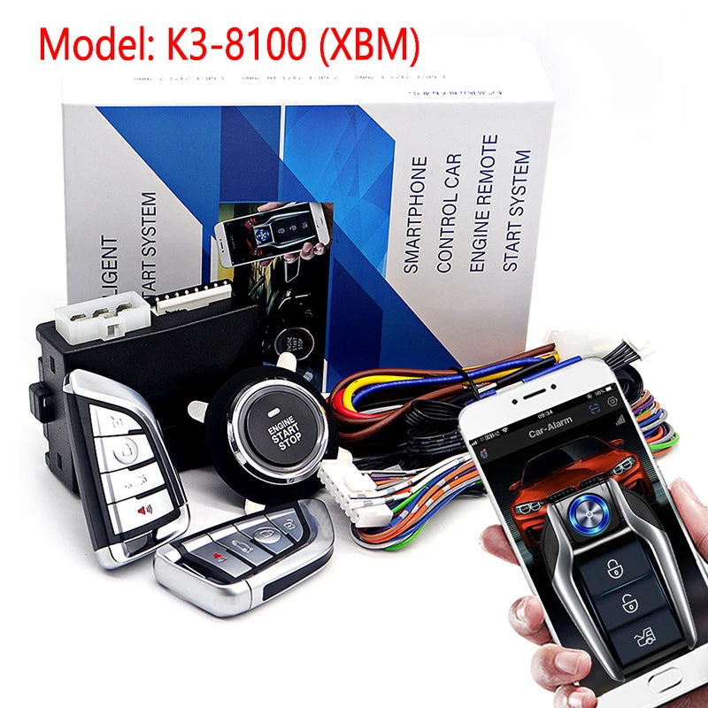 Universal Car Alarm Auto Start Stop System Remote Control Engine Ignition Autostart Kit Keyless Push Start System Car Accessorie