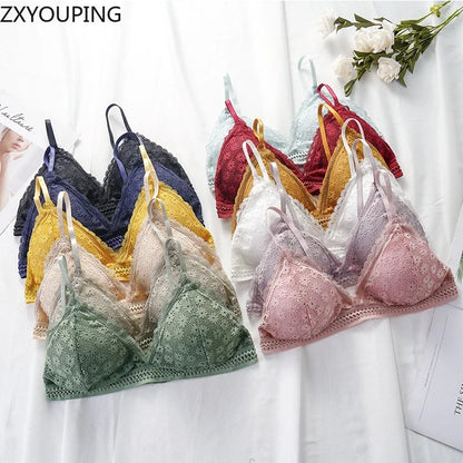 3 Piece Set Bra Sexy Lace Beauty Back Suit Underwear Gather Seamless Women's Underwear Panties Comfortable Lingerie