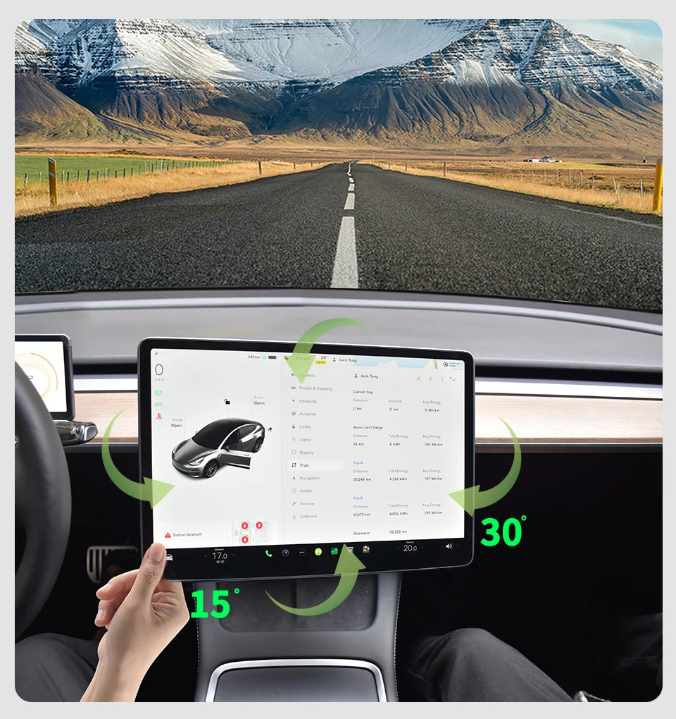 Screen Swivel Tilt Rotation Mount Kit for Tesla Model 3 Highland Y Juniper 2017-2026 Four Direction Screen Rotating Bracket