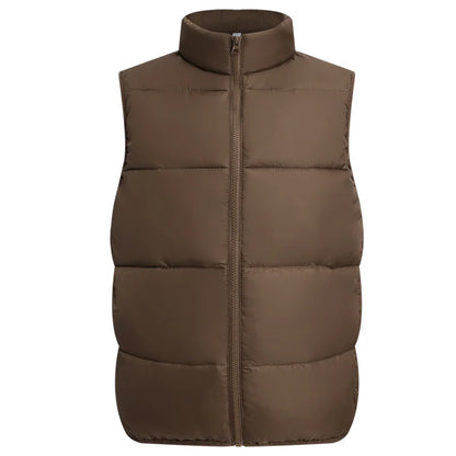 Winter Down Vest Custom Logo Casual Solid Color Down Vest Printing Company Brand Plus Velvet Warm Vest Printing Picture Text