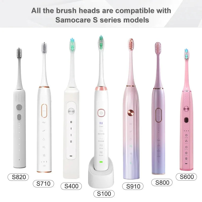 Sarmocare S100 S200 S300 S600 S700 S710 S800 S820 S900 S910 Toothbrush Heads Ultrasonic Sonic Electric Toothbrush Heads，2-16pcs