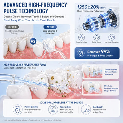 Electric Oral Irrigator Dental Powerful Oral Cleaning Agent Oral Care 600ml Oral Hygiene Teeth Cleaner with 5 Nozzles