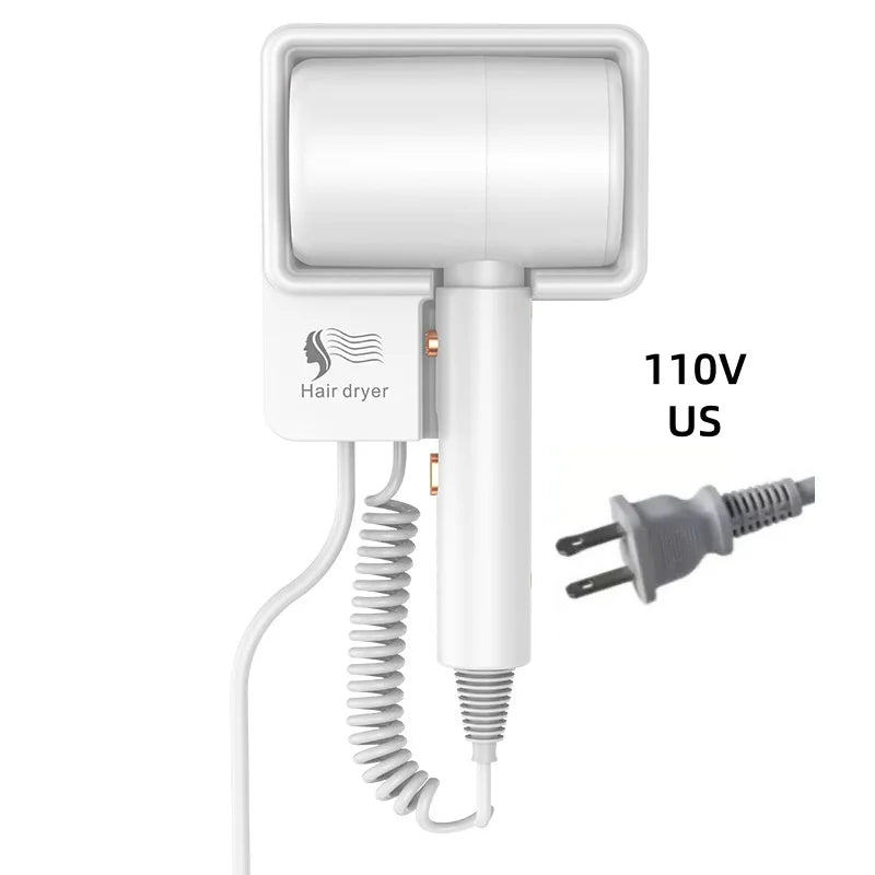 New High-Power Wall Mounted High Air Volume Quick Drying Hair Dryer For Hotels Without Punching Holes