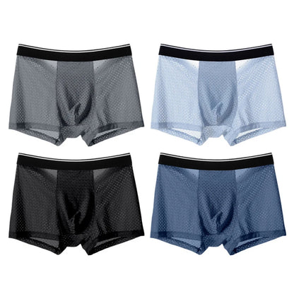 4Pcs Man Boxer Briefs Large Size M-6XL Men Panties Underwear Slip Homme Calzoncillos Bamboo Hole U Convex Pouch Male Underpants