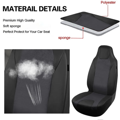 AUTOKING High Back Car Seat Covers Universal Size Fit For Most Car SUV PU Leather Spliced With Dot Jacquard Fabric Seat covers