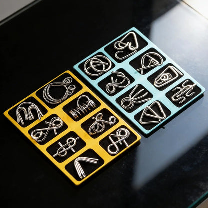 Metal Puzzles For Kids Chinese Ring 16 Pieces Brain Teaser Metal Puzzle Set For Students Children Adults Home Party Game Night