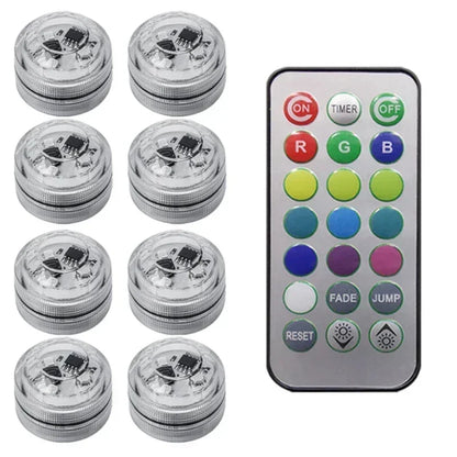 1-10pcs LED Car Interior Environmental Light Remote Control Decoration Car Roof Foot Atmosphere Light Rolor Batter