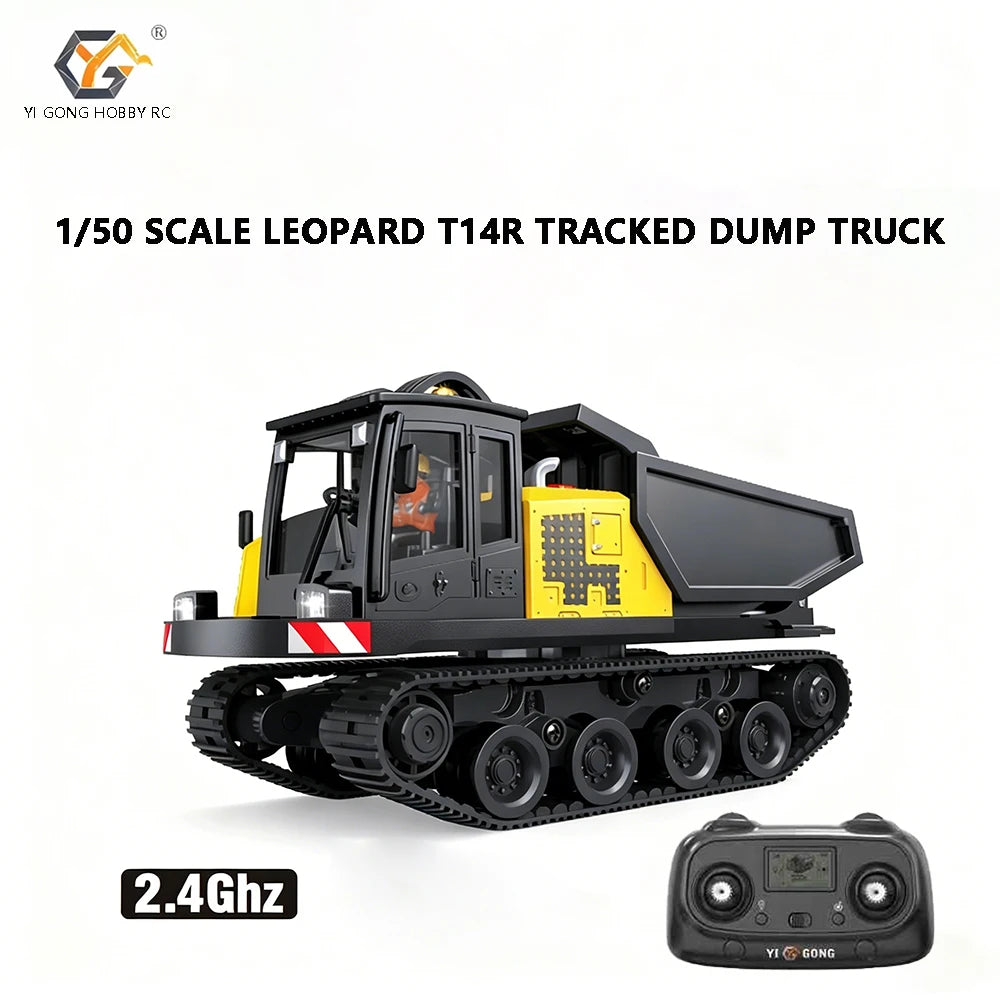 JIKEFUN 1/50 YG970 636 T14R RC Excavator Loader Dump Truck Remote Control Alloy Simulation Engineering Vehicle Model Toy