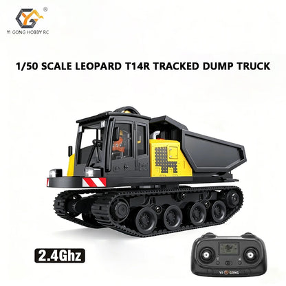 JIKEFUN 1/50 YG970 636 T14R RC Excavator Loader Dump Truck Remote Control Alloy Simulation Engineering Vehicle Model Toy