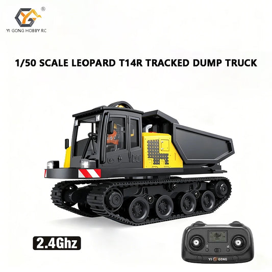 JIKEFUN 1/50 YG970 636 T14R RC Excavator Loader Dump Truck Remote Control Alloy Simulation Engineering Vehicle Model Toy