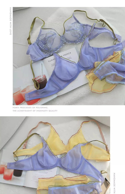 Women Summer Lingerie Set Push Up Bra Comfort Lift Seamless Push Up Bra for Women Full Cup No Underwire Ultra Thin Bra S-2XL Hot