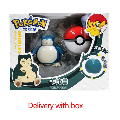 Pokemon Figure ball transform Action Gyarados Charizard Venusaur Blastoise Mewtwo Pikachu Mew Snorlax Poke ball Pokeball gift