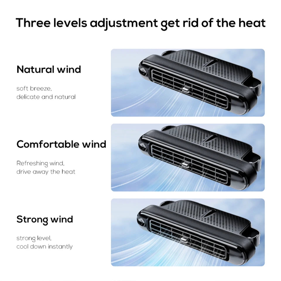 Yanace Portable Car Seat Cooling Fan USB Rechargeable Backseat Air Cooler with Strong Wind for Summer Travel Accessories