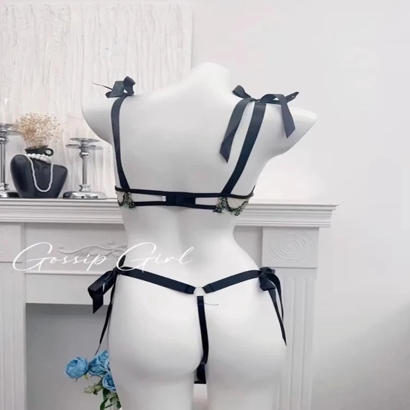 Ultra-Thin Sexy Lace Sheer Lingerie Set For Women French Butterfly Embroidery Push Up Bra Soft Underwire Support Date Night Wear