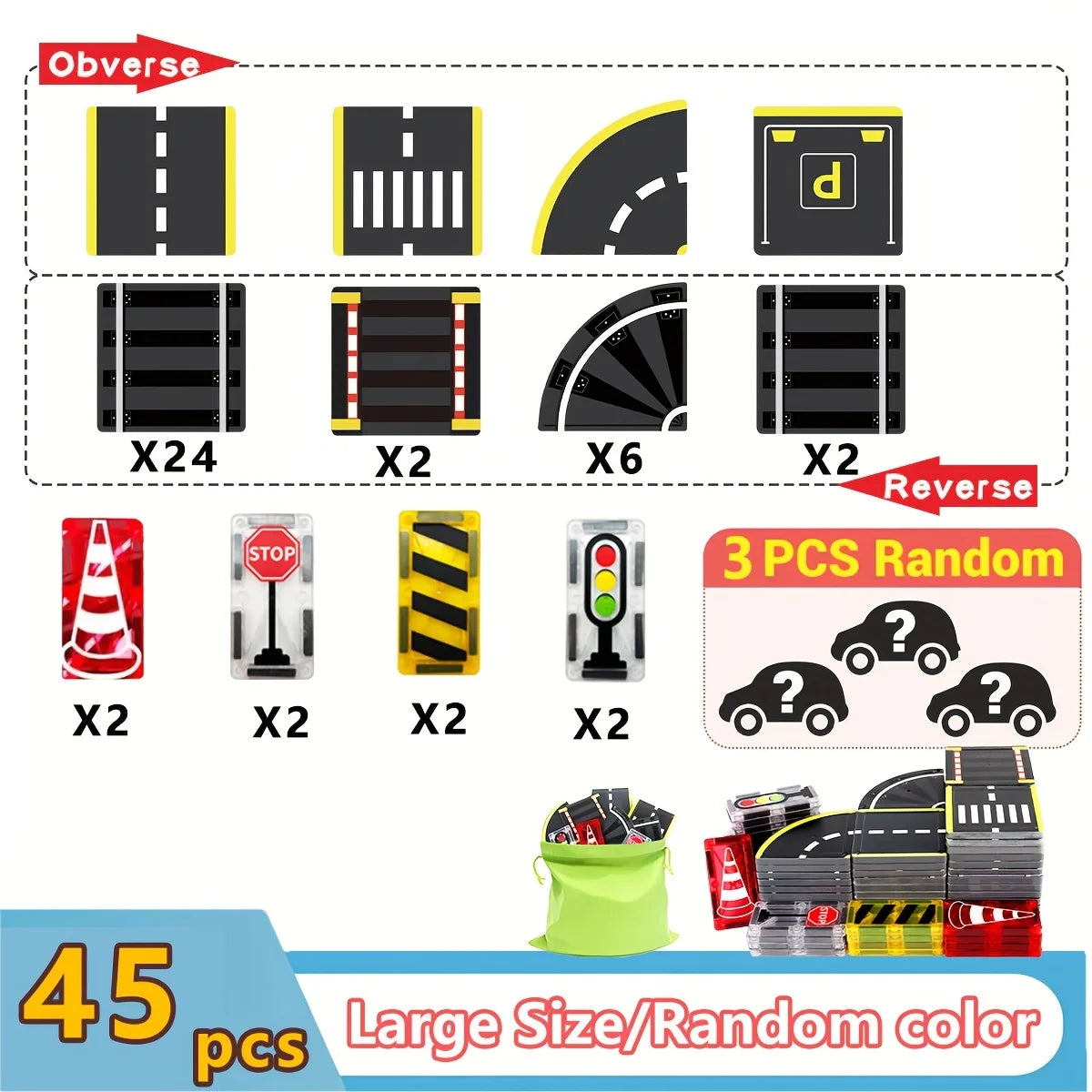 Magnetic Building Blocks Toys Magnetic Force Plate Track, with Small Car Creative DIY Track Building Assembly Toys