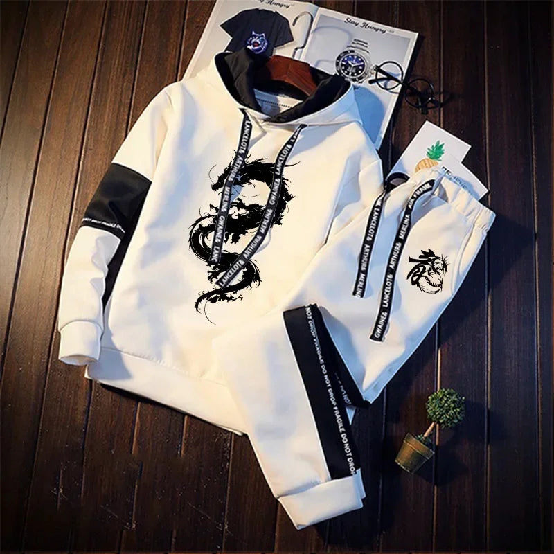 Men's Tracksuit Casual Autumn Winter Simple Daily Quality Sports Hooded Single Sweatshirts And Sweatpant Comfort Outdoor Jogging
