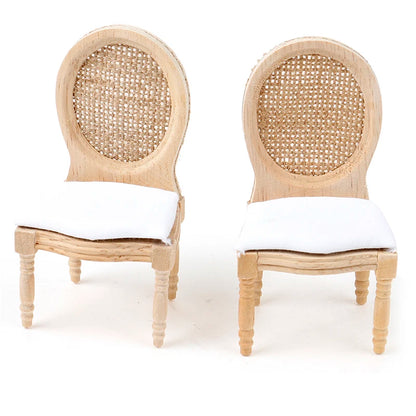 5Pcs/Set 1:12 Dollhouse Miniature Wooden Dining Table Chair Set Doll House Kitchen Furniture Toy