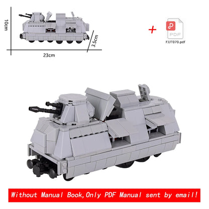 26cm Retro Double-Deck Passenger Train Car Building Blocks Model Green Gray Classic Train Display Toy for Hobbyists