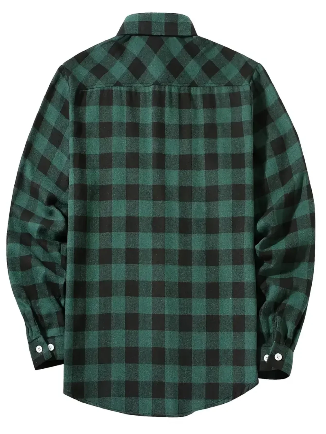 LVLAEA Plaid Pattern Men Fall Winter Buttonup Streetwear Long Sleeve Lapel Collar Pocket Decoration Trendy Y2K Tated Shirt for M