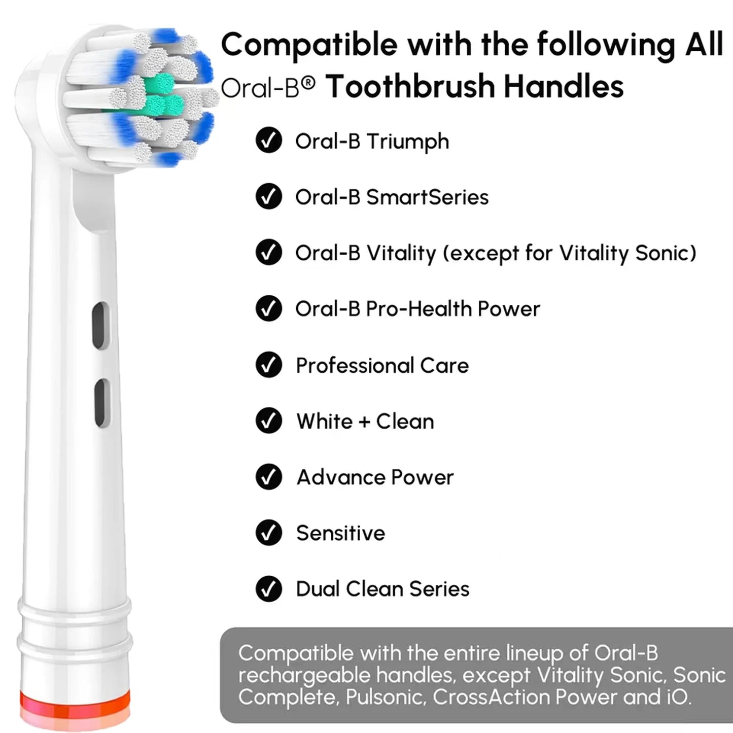 Replacement Toothbrush Heads For Oral-B Braun Electric Precision Clean Brush Heads Refill for 7000/Pro 1000/9600/ 5000/3000/800