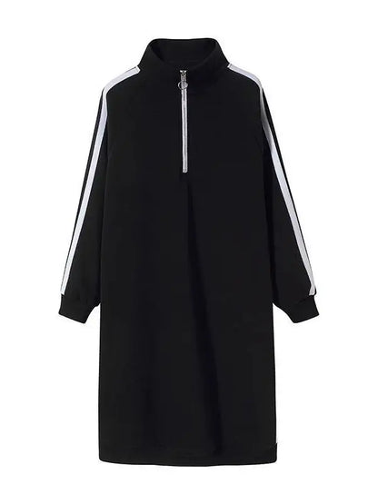 plus Size Mid-Length Over-Knee Sweatshirt Dress Women Spring Autumn Fat MM 300 Pounds Slimming Casual Sportswear Dress