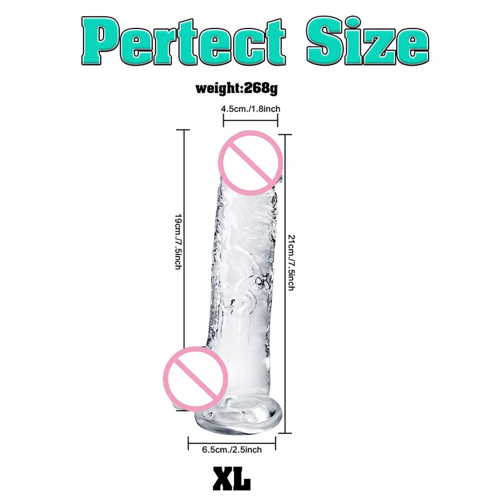 Realistic Big Dick Jelly Women Gay Penetration Vagina Anal Huge Dildo Clitoris Vaginal Masturbators 4 Size Penis Sexy Adult Toys