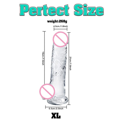 Realistic Big Dick Jelly Women Gay Penetration Vagina Anal Huge Dildo Clitoris Vaginal Masturbators 4 Size Penis Sexy Adult Toys