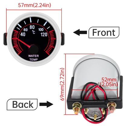 Tachometer For 12V Car 52mm Universal Smoke Len RPM Turbo Boost Gauge 2 Bar PSI Water Temp Meter Oil Pressure Gauge  Tacho