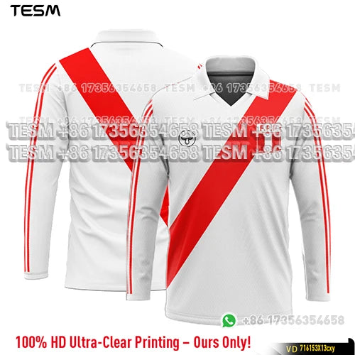 TESM Summer Men Long Sleeve 3D Printed Polo Shirt V-Neck Sports T-Shirt  Team Sports Training Shirts
