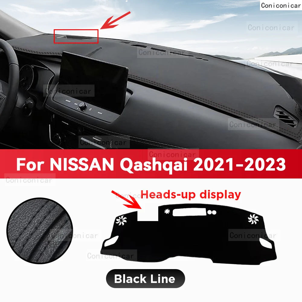 Dashboard Cover Mat Protective Pad  For NISSAN QASHQAI J12 2021-2023 Car Accessories Dash Board Sunshade Anti-UV Carpet Dashmat