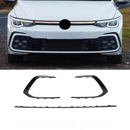 Front Bumper Grill 2021-2023 Accessories for Vw Golf 8 Mk8 R-Line GTI Sports Version Front Air Inlet Grille Fog Lamp Trim Kits
